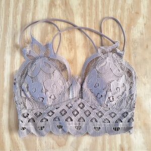 👉 Crochet Lace Bralette – Diamond Smocking Back, Removable Pads